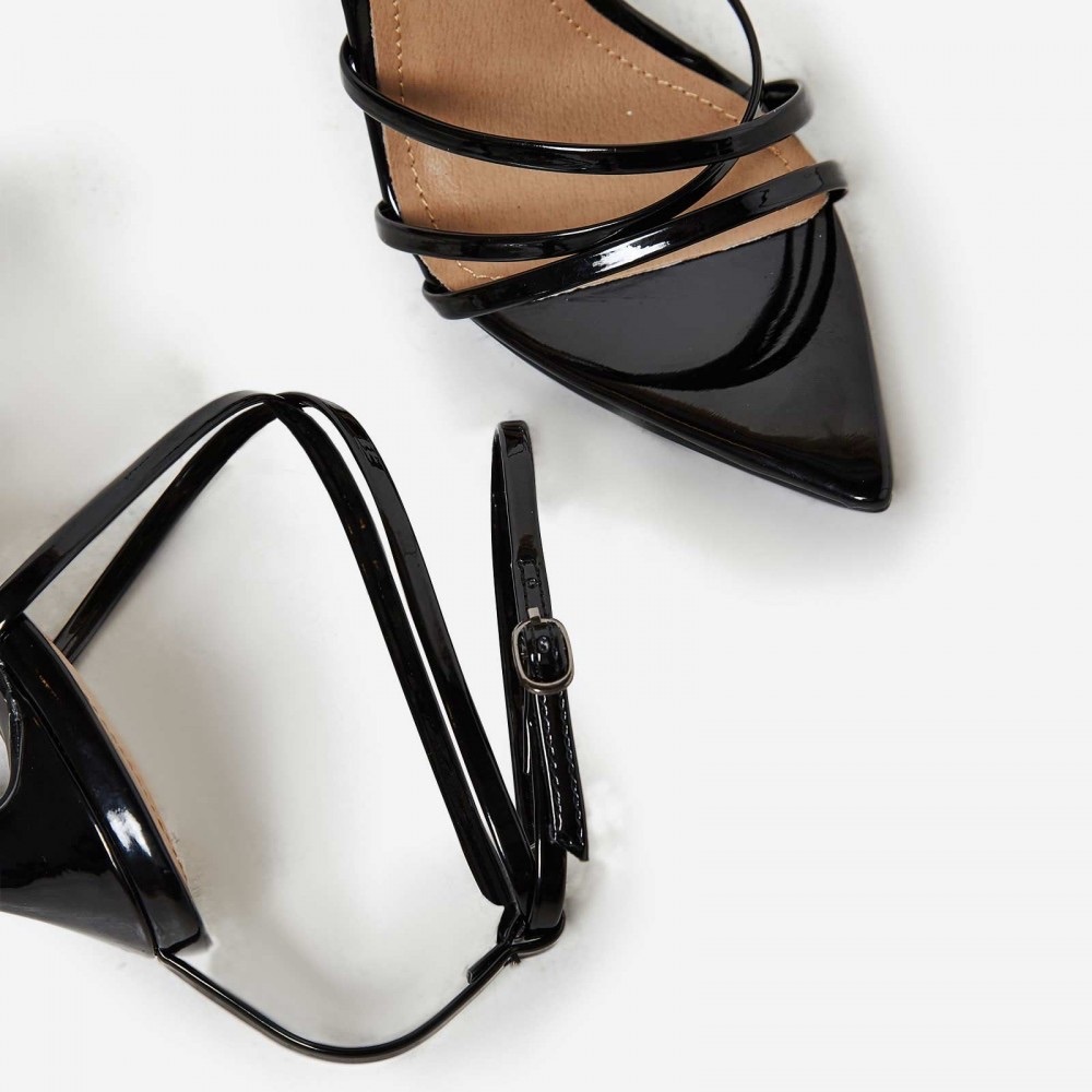 Kaia Pointed Barely There Heel In Black Patent - image 3